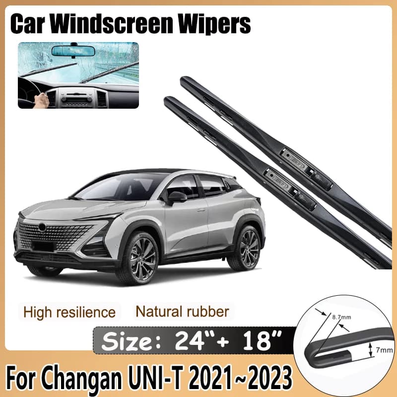 2x Spazzole Tergicristallo Auto Per Changan UNI-T UNI T 2021 2022 2023 Striscia di Gomma Pulire Spazzole di Pulizia Proteggere Parabrezza Accessori Auto