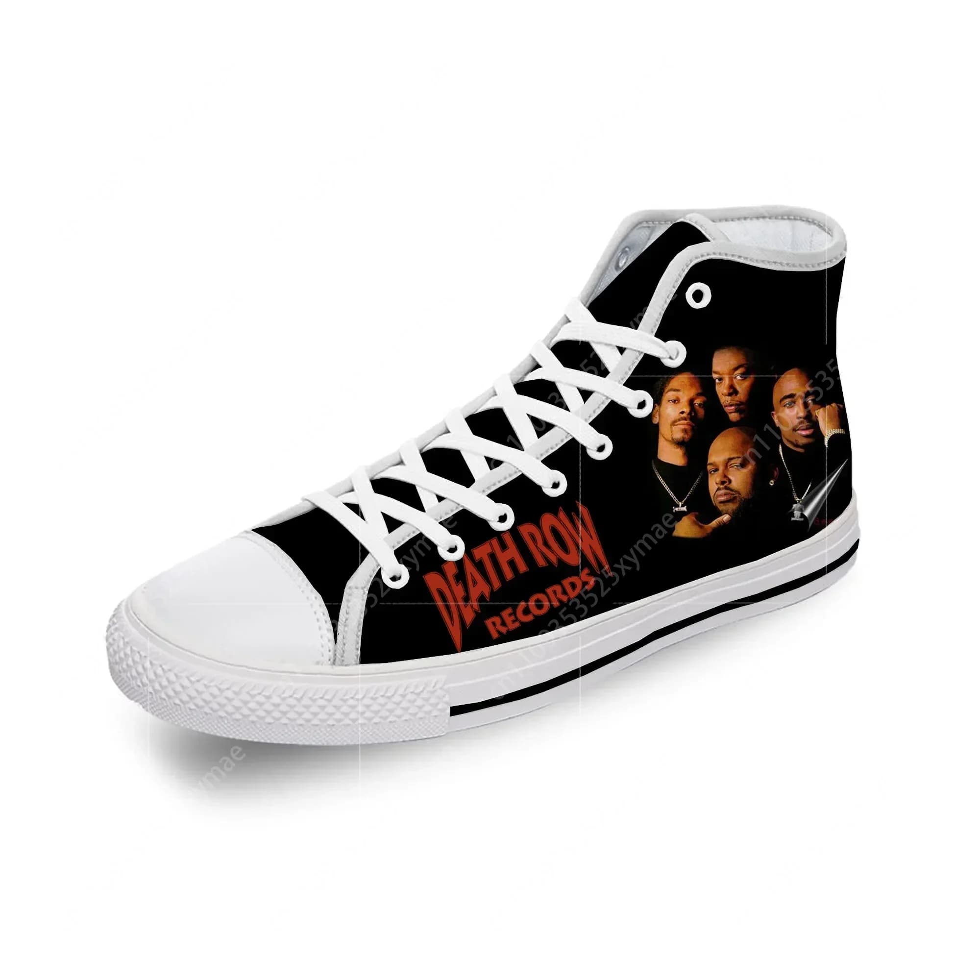 Death Row Records High Top Sneakers Scarpe casual da uomo, donna, adolescente, scarpe da corsa in tela, stampa 3D, scarpe leggere e traspiranti
