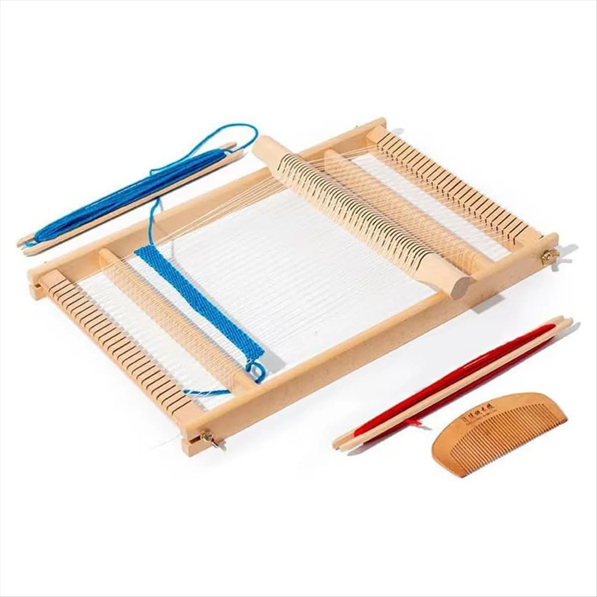 A95I-Weaving-Loom Kit, 15.6 Inch H X 9.85 Inch W Wooden Tapestry Looms, DIY Hand-Knitting Weaving Machine