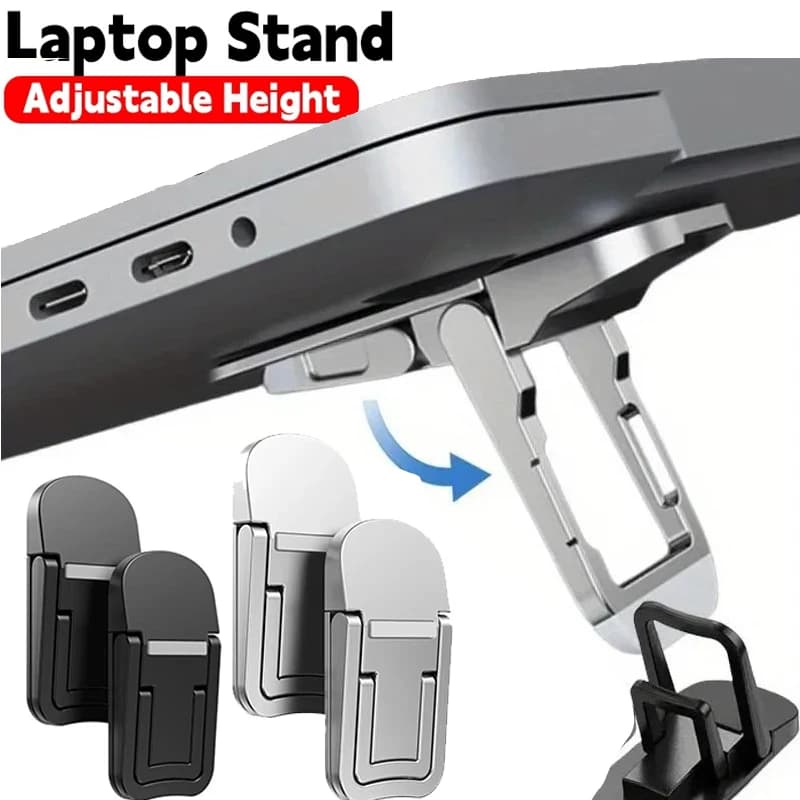 Supporto per Laptop Regolabile e Pieghevole 2/4 Pezzi, Rialzo per Tastiera Mini Computer con 2 Angoli Regolabili, Supporto Invisibile in Plastica per Notebook