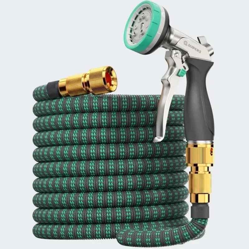 Idropulitrice Portatile con Tubo in Acrilico, Pistola ad Acqua, Tubi in PVC, Avvolgitubo da Giardino a Parete, Attrezzi per Giardinaggio e Paesaggistica, Lavaggio Auto