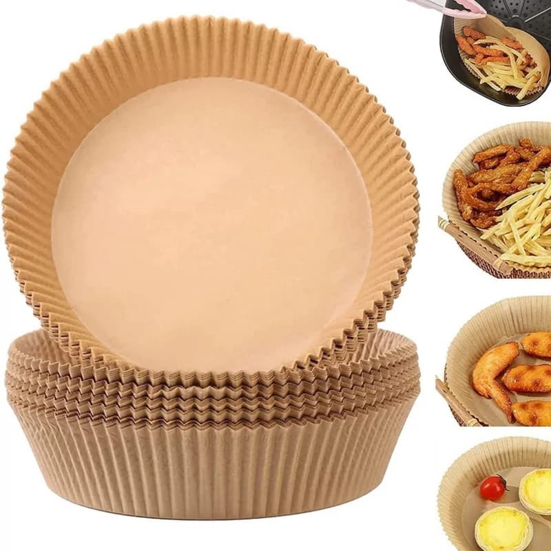 Heat Resistant Air Fryer Liners round & Square Oil-Absorbing Baking Paper for Home Use - Non-Stick Cooking Sheets