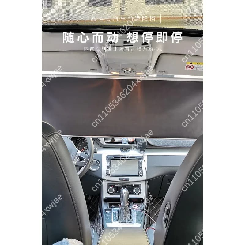 Auto Retractable Car Sun Shade, Side Window Sunshade Curtain with Heat Blocking, Universal Fit Front Windshield Sun Visor