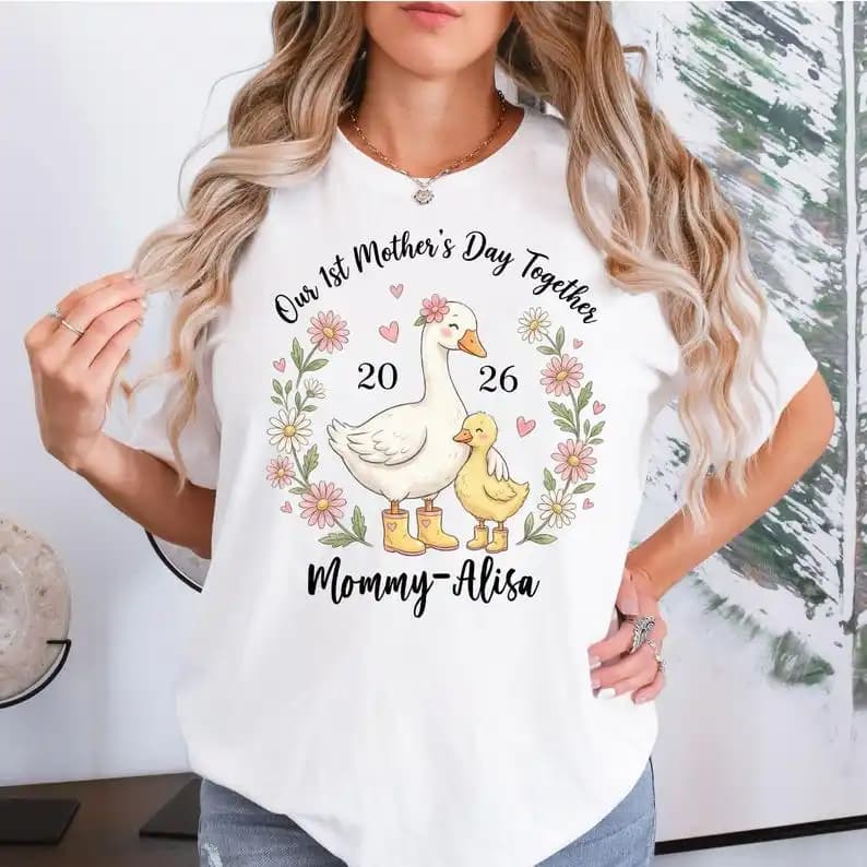 Mommy Matching Graphic T Shirt First Mothers Day Anti Shedding Print Casual Short Sleeve For New Mom Gift Wear