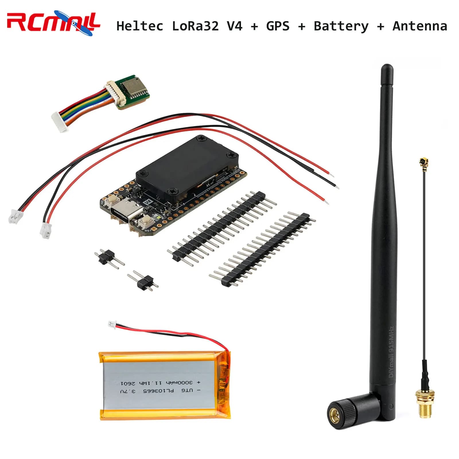 Heltec LoRa32 V4 Meshtastic GPS ESP32 WIFI BLE SX1262 Scheda di Sviluppo LoRa con Display OLED da 0,96 Pollici + Antenna + Batteria + GPS per Arduino IoT