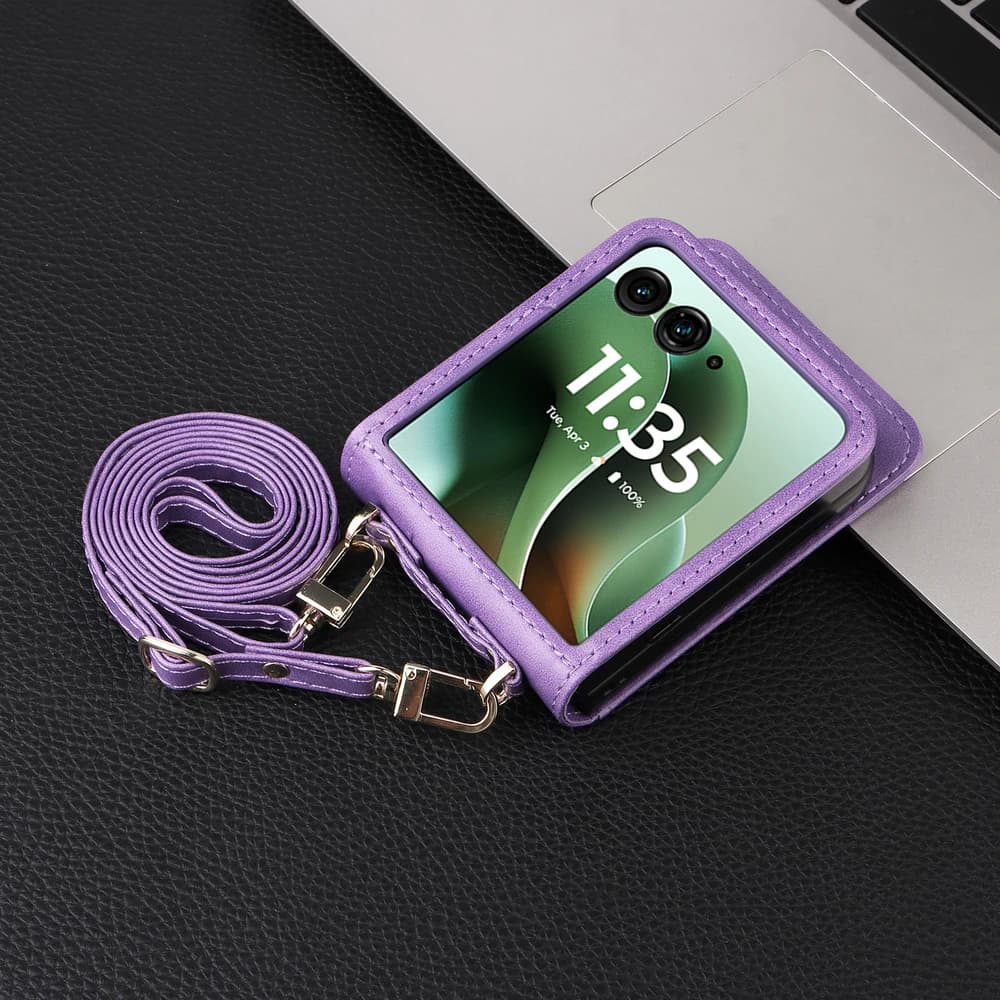 MOTO Razr 60 Ultra Leather Case Cover Case, Shoulder Necklace, Cell Phone Bags
