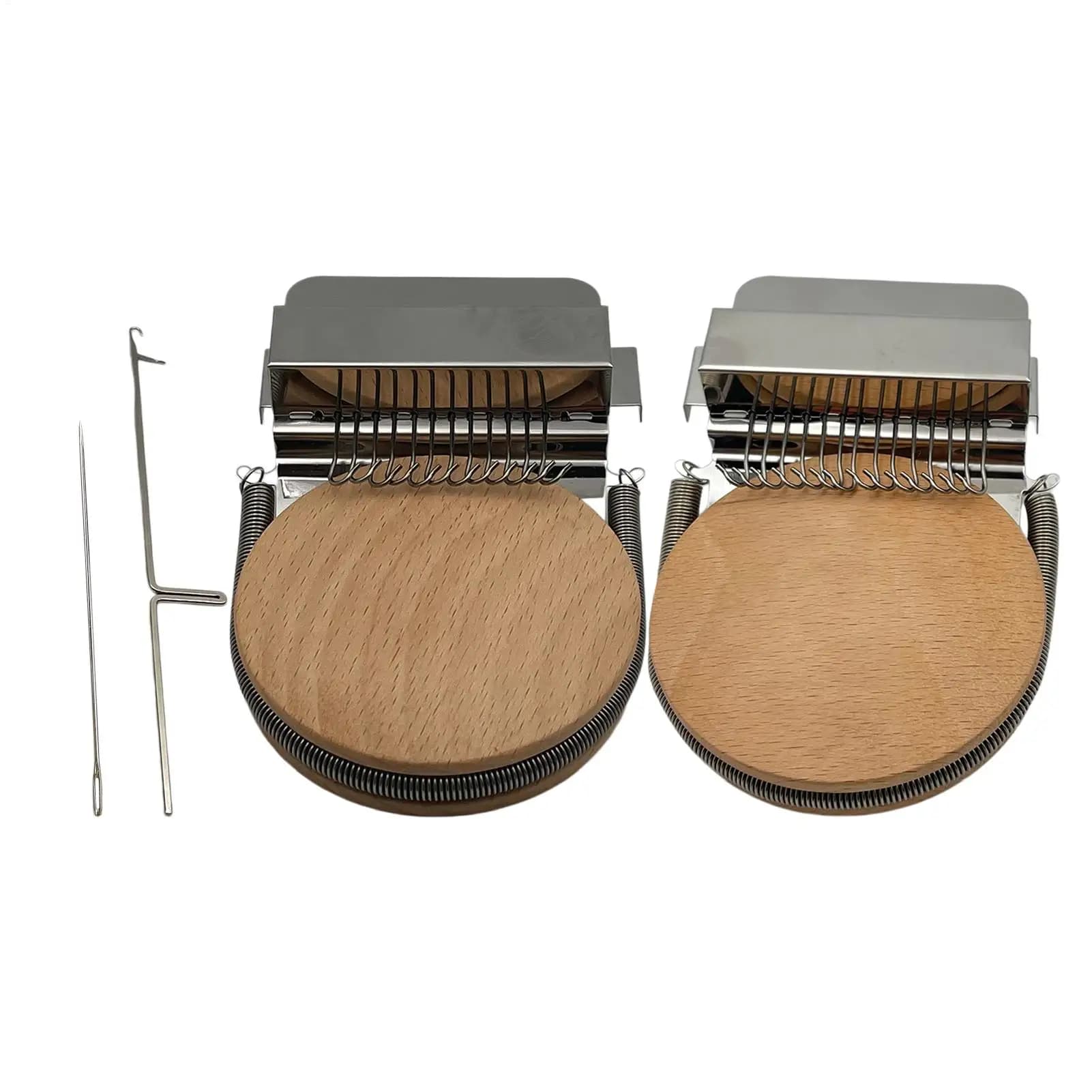 Mini telaio per tessitura rapida, kit di strumenti per cucito con disco in legno, uncinetto e ago, set per riparare i vestiti.