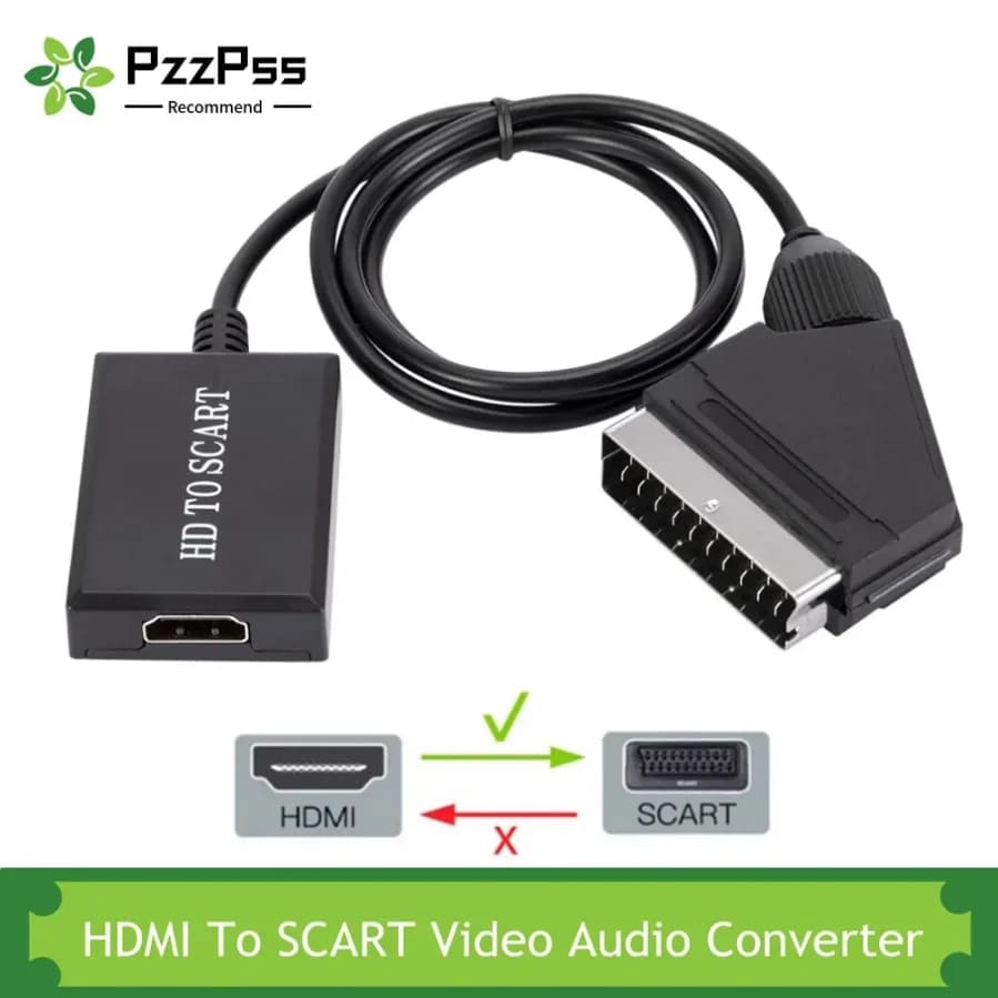 Convertitore HDMI-compatibile con Scart Ingresso compatibile HDMI su uscita Scart Adattatore cavo audio video Basso consumo energetico
