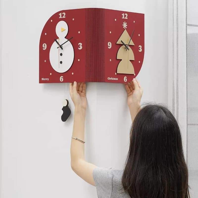 INS Style Wall Clock, Dual-Sided Corner Mount Design with No-Drill Installation, Modern Office Timepiece, Decorative Home Accent