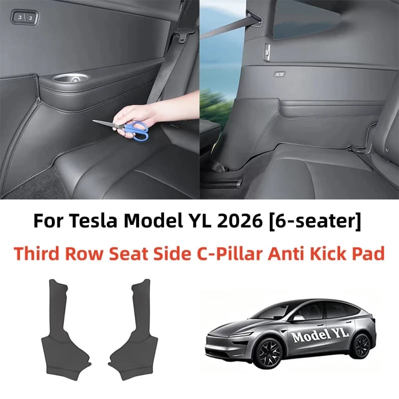 Tappetino Protettivo Antigraffio per Pannello Posteriore C-Pillar per Tesla Model YL 6 Posti 2026, Protezione Laterale Sedile Terza Fila, Resistente all'Usura