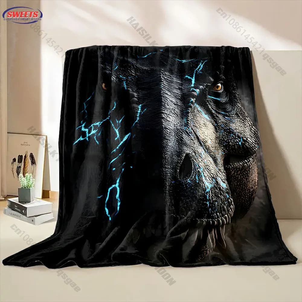 Coperta accogliente con stampa di dinosauri, decorazione per divano, soggiorno, camera da letto, per bambini e adulti, regalo squisito
