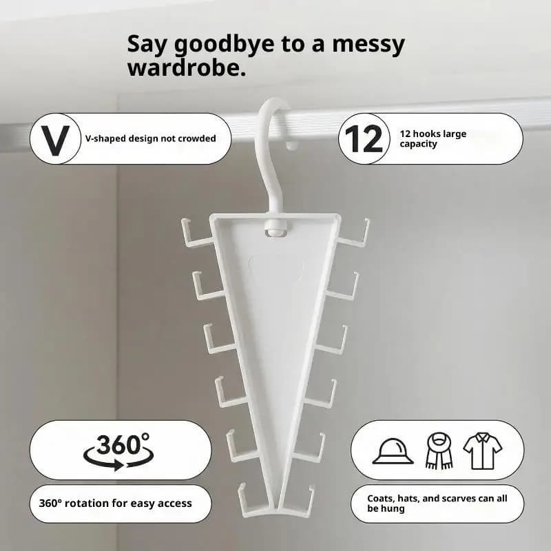 New V Shape Multi Hook Clothes Hanger With 12 Hooks Space Saving Wardrobe Closet Storage Organizer Supply