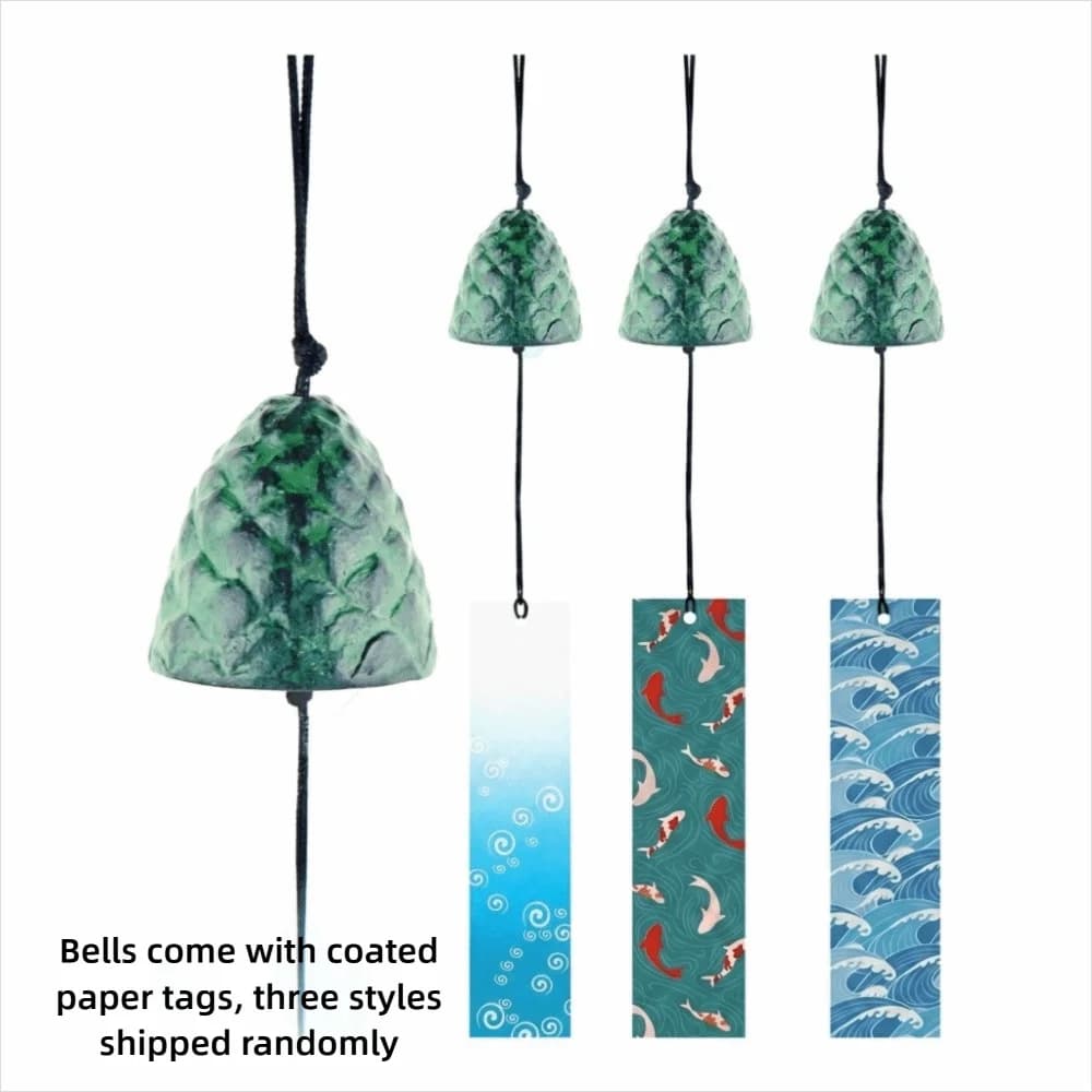 Decoration Metal Metal Wind Chime Green 15.75 in Hanging Wind Chime Pine Cone Wind Bell Outdoor Use