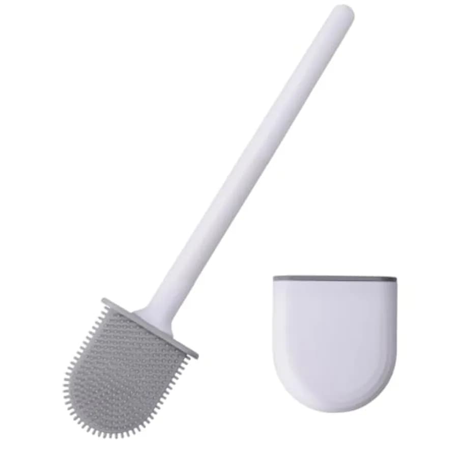 Spazzola per WC RV, Spazzola per WC in silicone che non danneggia i WC, Spazzola per WC da parete - Design anti-rotolamento, anti-goccia, Adatta