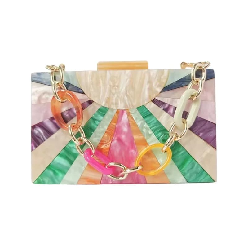 Portafogli per borse da donna Tendenze Shell Patchwork Pochette Promozione Borsa da sera in acrilico Spalla a tracolla Banchetto di nozze