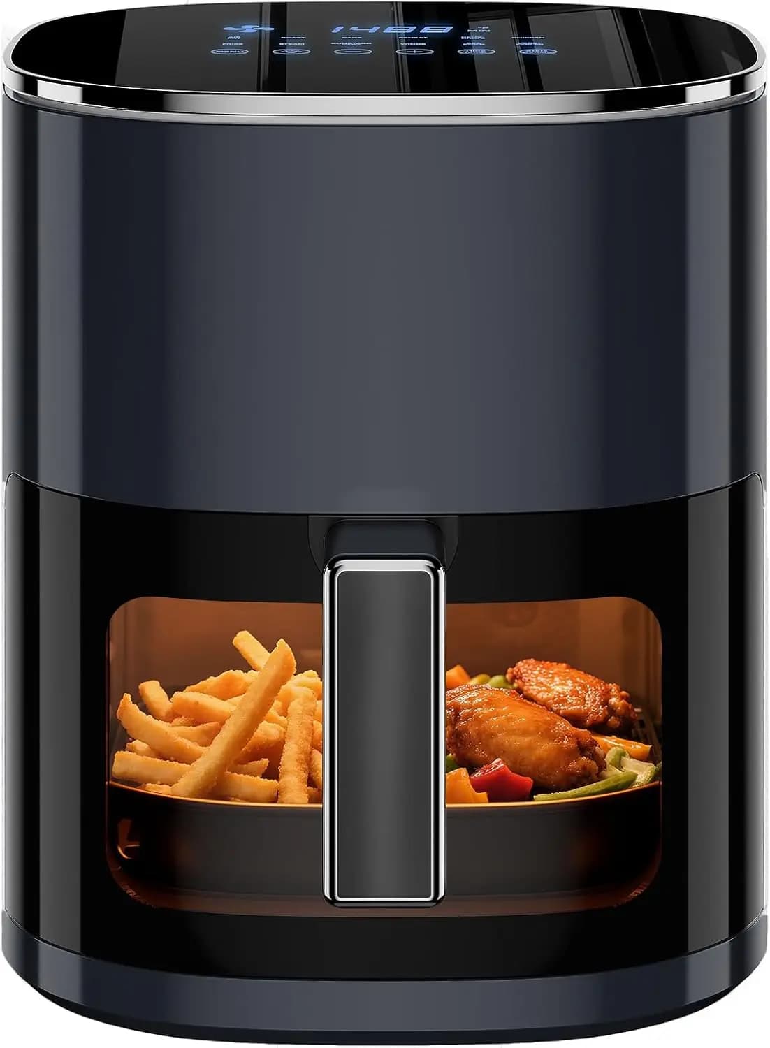 6.34 Qt Digital Air Fryer with Visible Window, 12-in-1 Preset Functions: Air Fry, Roast, Bake, Dehydrate & Fries, Nonstick Dishw