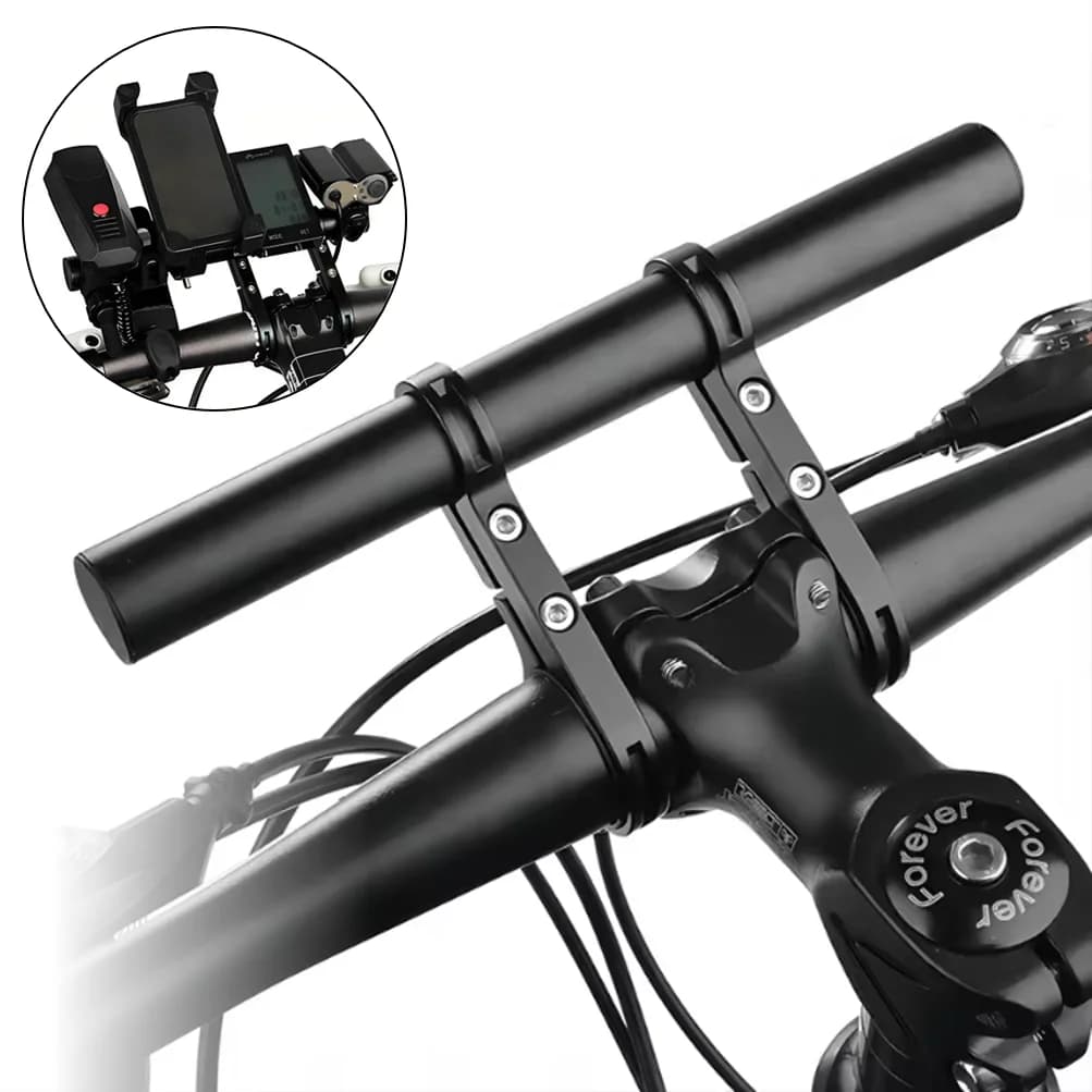 Estensione Manubrio Bici in Lega di Alluminio 10cm/20cm, Supporto Anteriore per Luce e Computer MTB E-BIKE