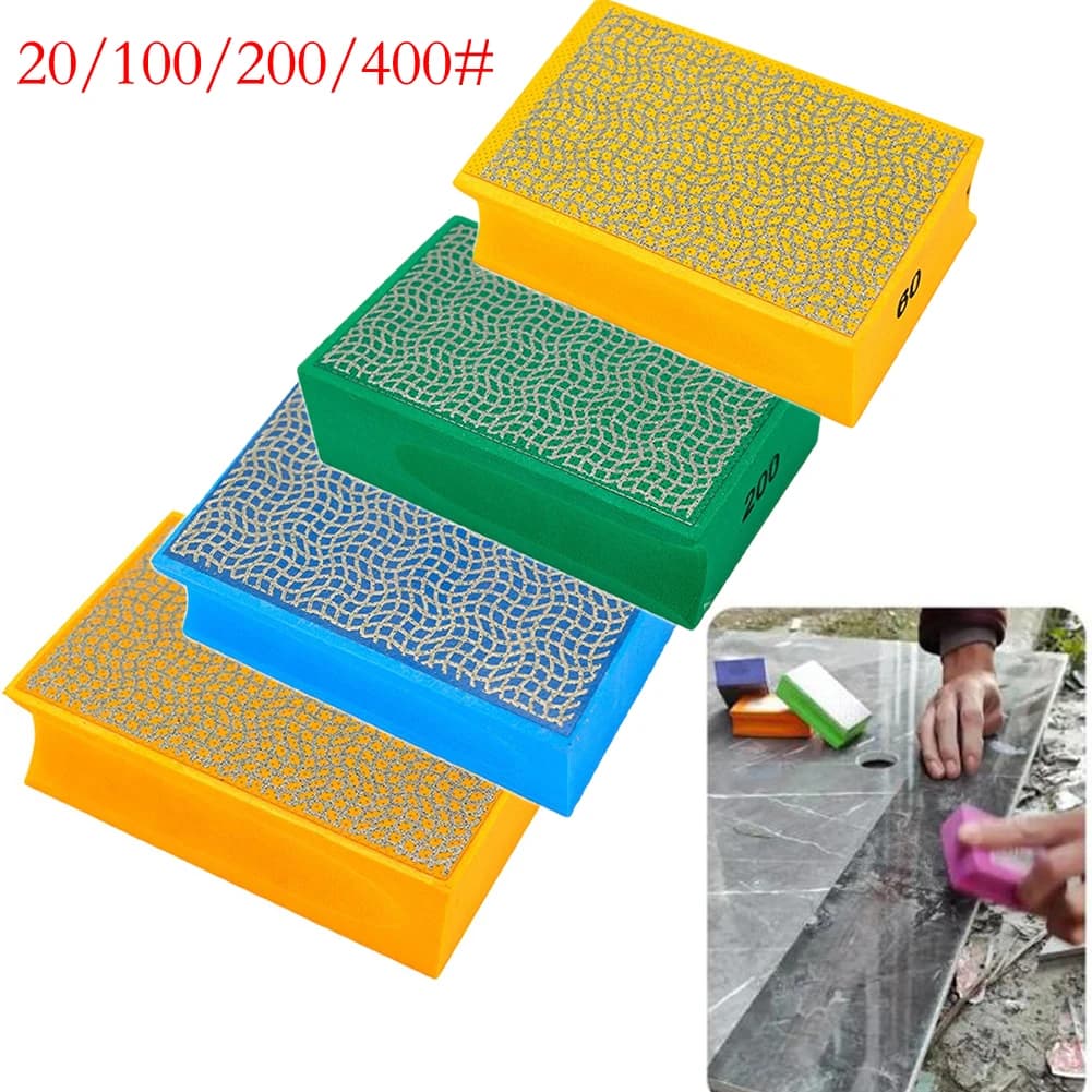 1/4 pz. Tamponi diamantati per lucidatura manuale, Blocco abrasivo per elettrodeposizione, Disco abrasivo per legno, marmo, metallo