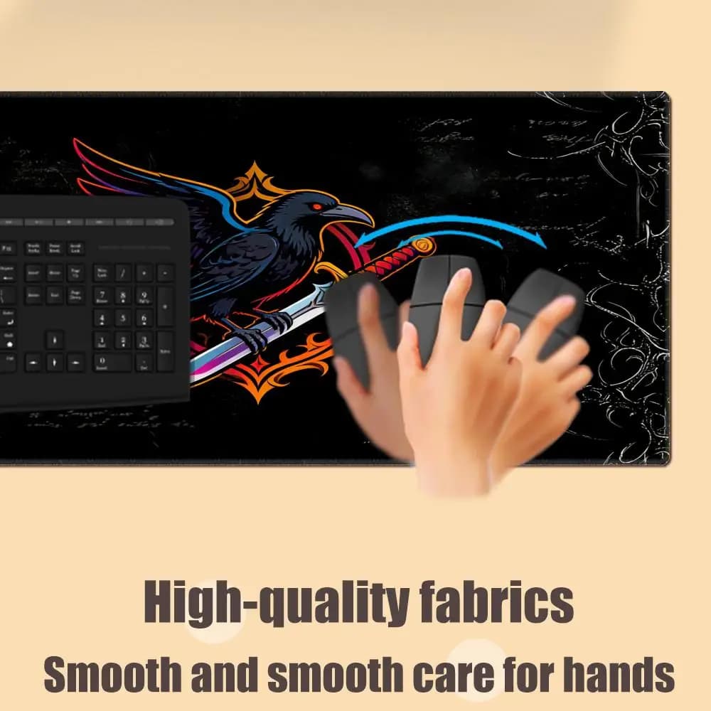 Fantastico tappetino da scrivania Sword Art, tappetino per mouse nero con simbolo gotico HYBXAXC di grandi dimensioni in gomma, accessori per computer PC, tappetino per tastiera da gioco