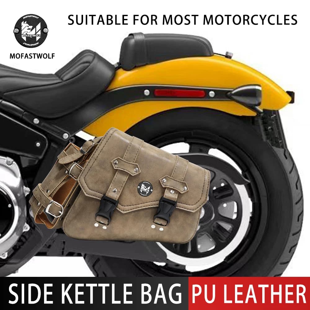 Retro Waterproof Motorcycle Side Saddle Bag Universal Large Capacity Travel Luggage Tool Storage Bag