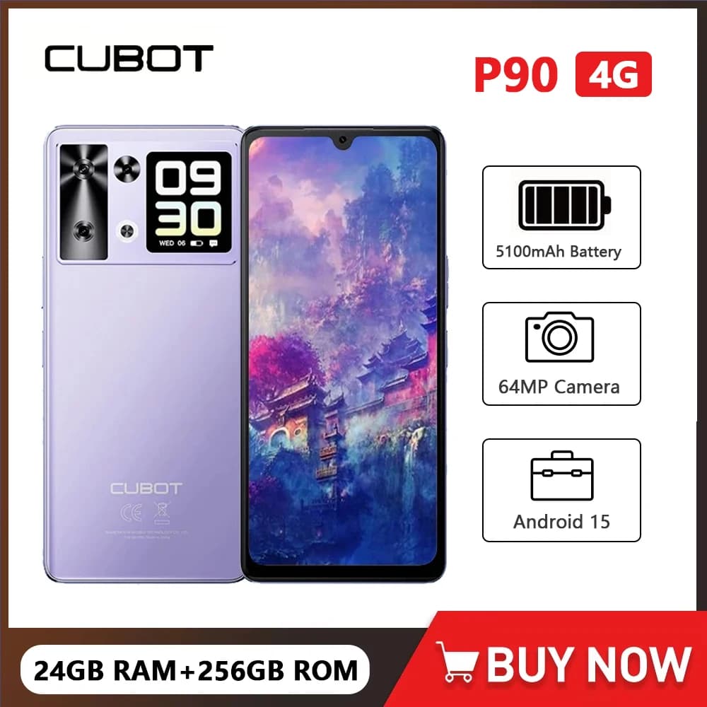 Cubot P90 Smartphone Android G100 Octa-core 2.2GHz Doppi altoparlanti 24GB + 256GB Telefono cellulare 6.88 "120Hz 64MP 5100mAh Cellulare NFC