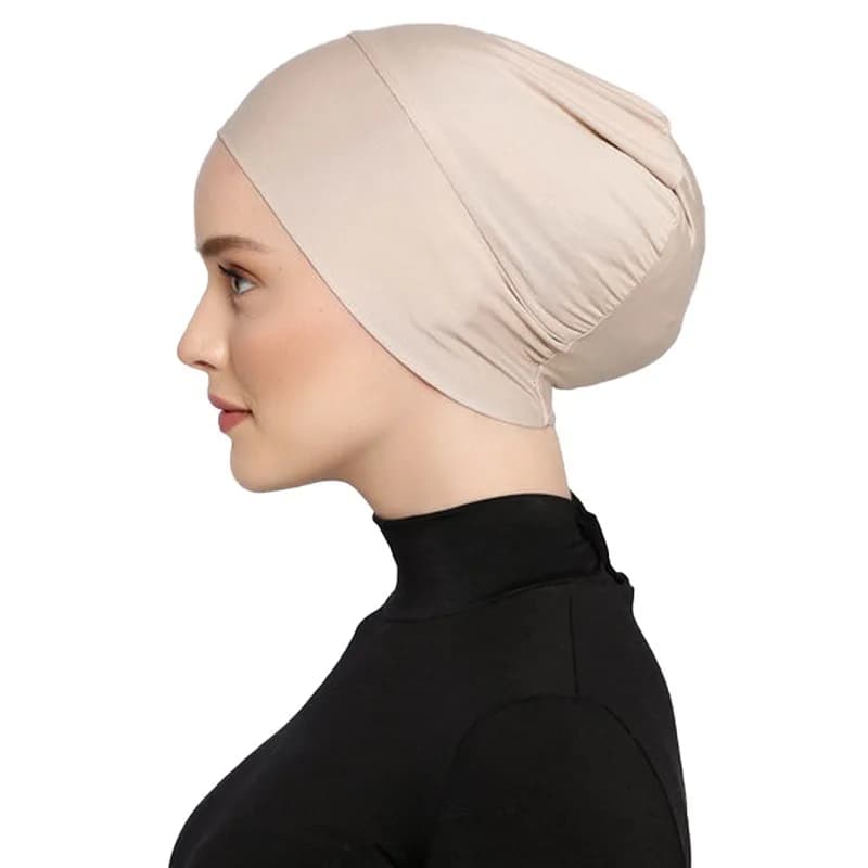 Sciarpa Hijab in jersey modale tinta unita Berretto interno elastico Sciarpa morbida Donna Moda musulmana Cofano 22 * 21 cm