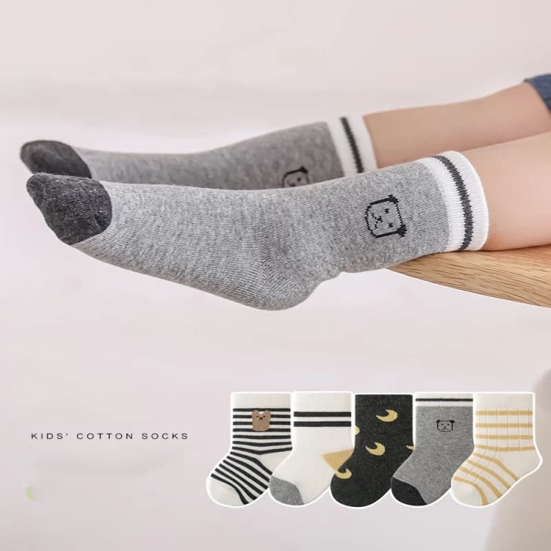 Children's Socks Autumn & Winter New Design Combed Cotton Breathable Kids Socks Striped Boneless Infant Socks