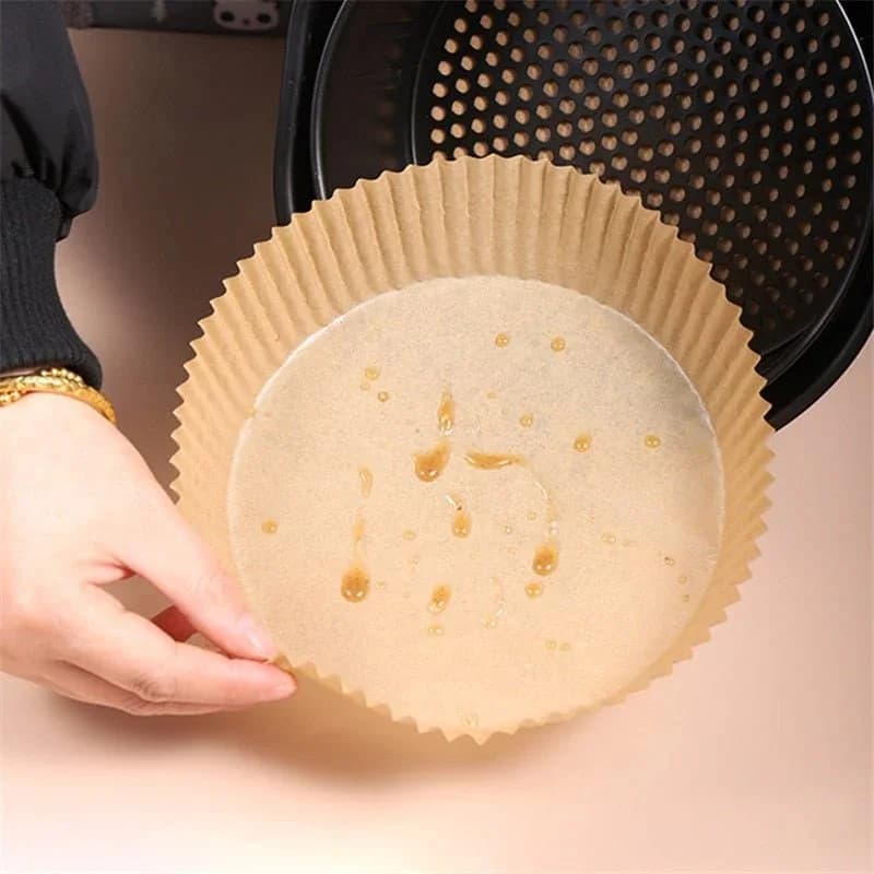 (50 pz/lotto) Antiaderente Friggitrice Ad Aria Fodere di Carta Usa E Getta Facile Da Pulire Foglie di Cottura per Friggitrici Ad Aria cucine accessori
