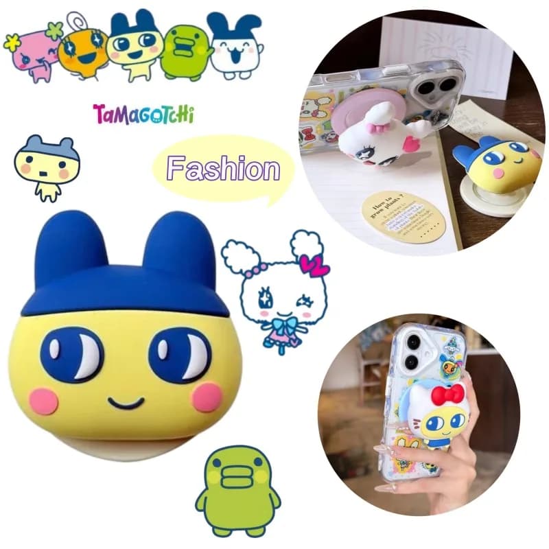 Nuovo Supporto Creativo Bandai per Telefono, Design Cartoon Tamagotchi, Elegante e Personalizzato, Compatto e Portatile, Telescopico