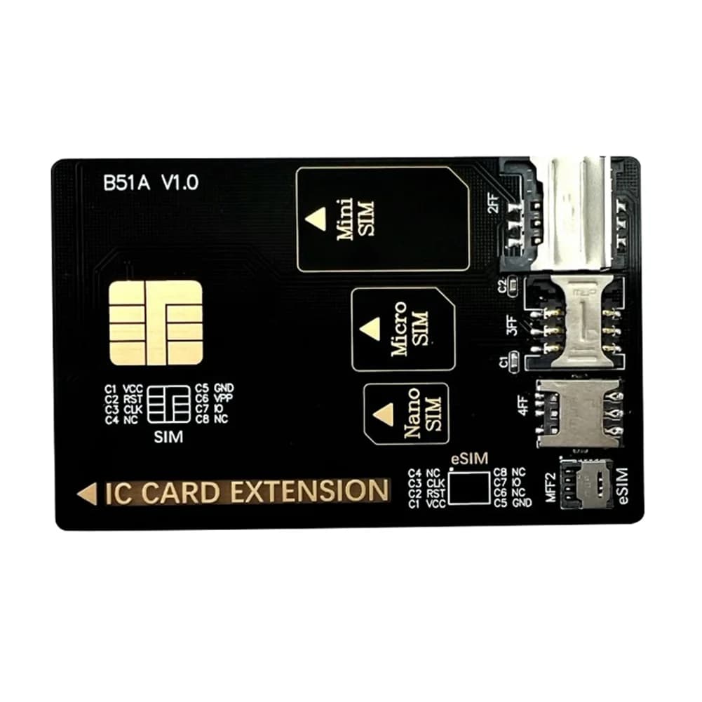 Adattatore per apertura scheda PHILE-Test 4 in 1 per smart card per telefoni cellulari per Mini SIM/Micro SIM/Nano SIM/ESIM