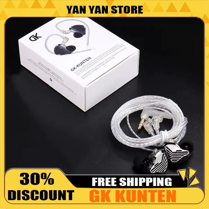 GK KUNTEN Dynamic Drive Cuffie HIFI Auricolari per bassi pesanti Cuffie sportive in metallo Cuffie staccabili Cuffie da gioco Auricolari