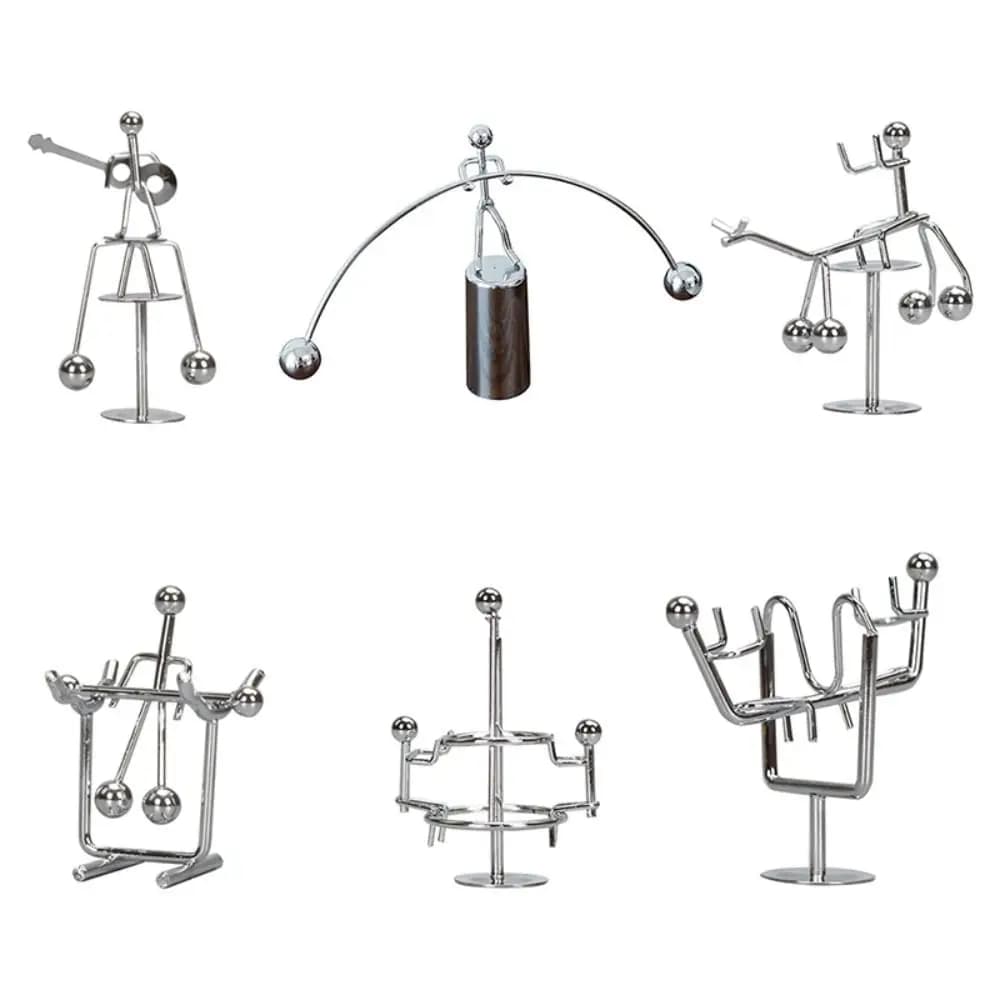 Palla di equilibrio in acciaio inossidabile Giocattolo Pendolo Culla Decorazioni per la casa Equilibrio Iron Man Ornamenti Sollevatore di pesi Arte cinetica