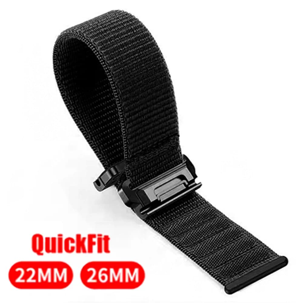 Cinturino Quick Fit con anello in nylon da 22mm 26mm per Garmin Fenix 8 Pro 7X 6X 6 5 plus Tactix 8 Enduro 3 Epix Forerunner 970 965 Fascia sportiva