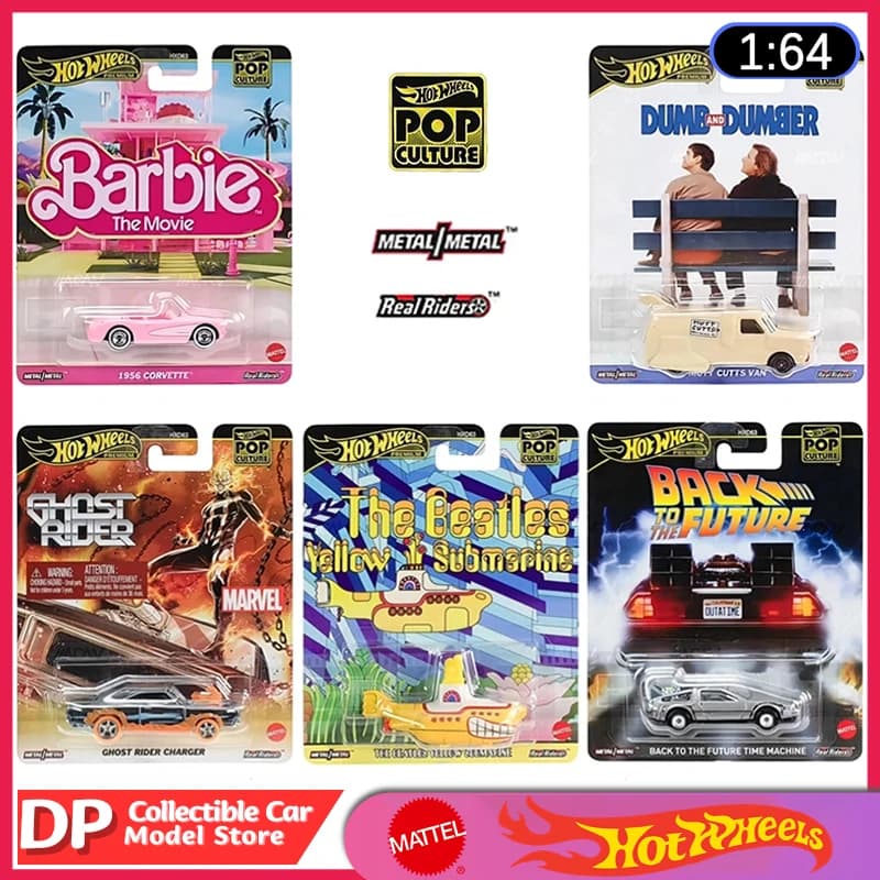 New Hot Wheels Pop Culture 2025 Barbie Marvel Ritorno al futuro Film ecc. Modello pressofuso in scala 1:64, nuovo non aperto
