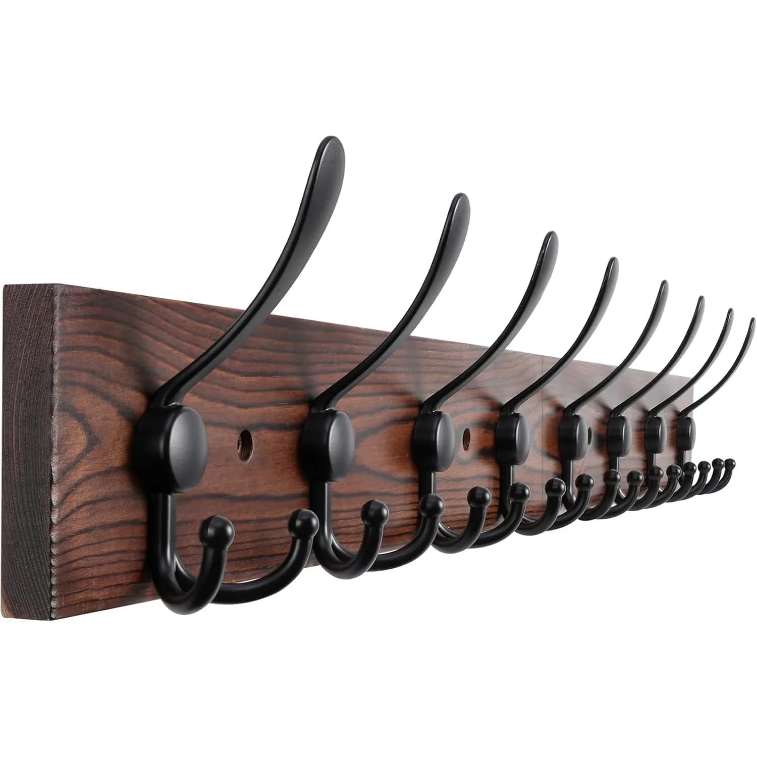 Appendiabiti da Parete Grande con 8 Ganci Tripli, 81,3 cm in Legno di Pino Massiccio, per Cappelli e Giacche, Ideale per Ingresso, Camera da Letto, Stile Rustico