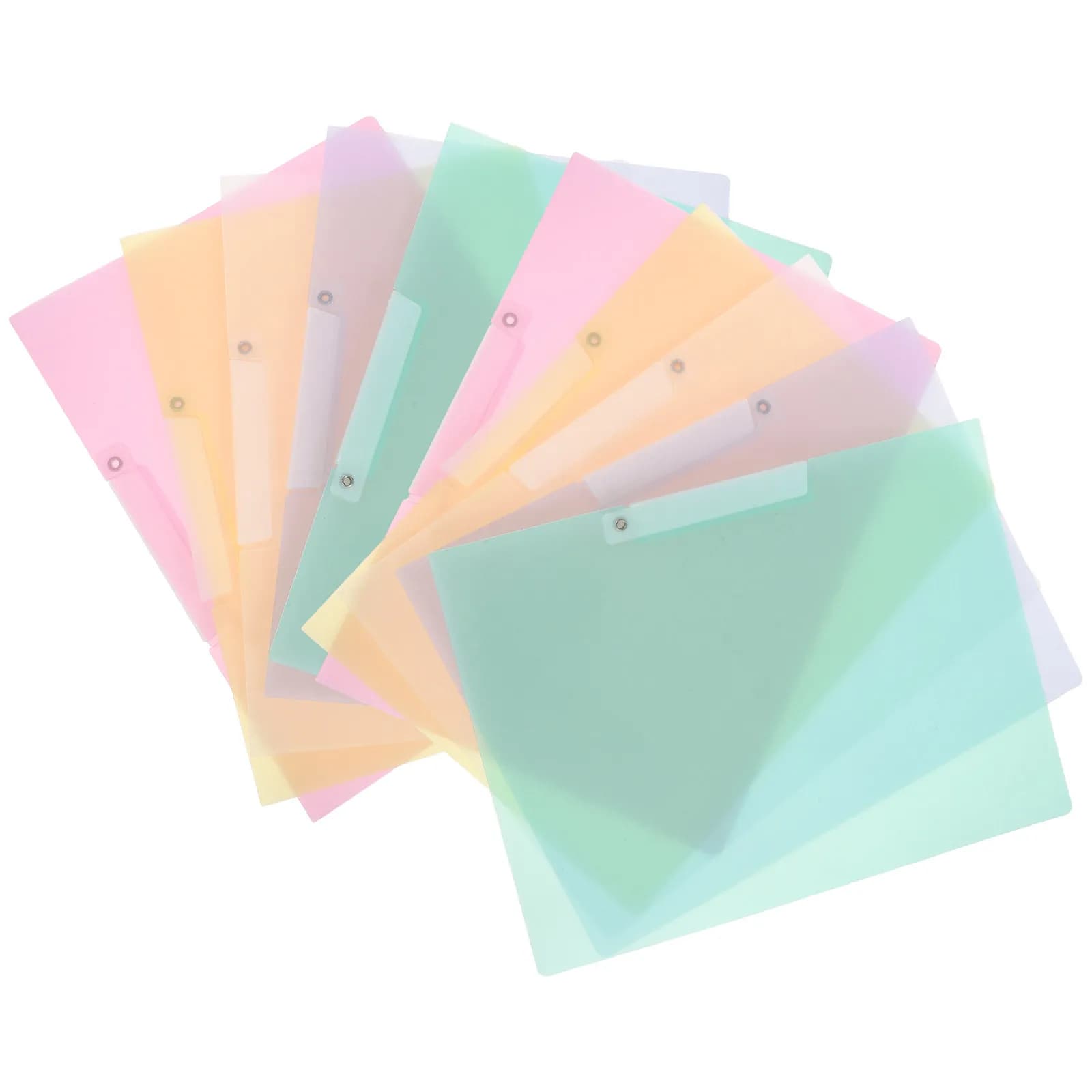 10 Pezzi Portadocumenti Portatile con Clip a Scomparsa, Organizzatore per Cartelle con Apertura Laterale, Porta Documenti in Plastica per Ufficio, Scuola, Lavoro
