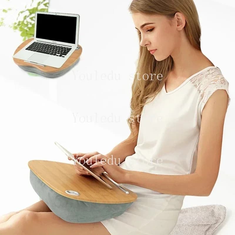 Nuovo portatile in bambù per laptop, cuscino da tavolo, scrivania, libreria, vassoio, supporto per tablet, pratico supporto da scrivania per l'apprendimento, per letto, notebook, esterno