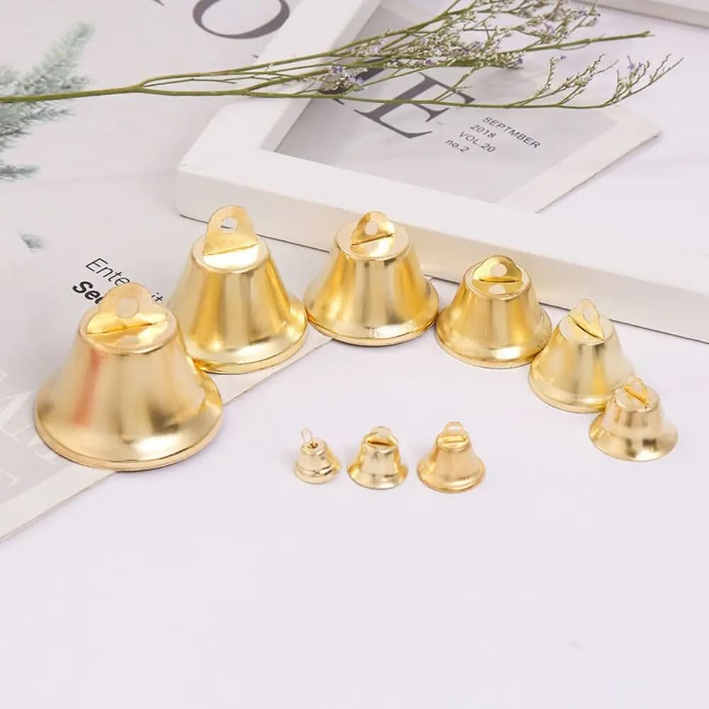 50pcs Gingle Bell Jewelry Materials Gold Small Bell Wind Chime Multi Size Jingle Bell Mini DIY Crafts Small Horn Wedding