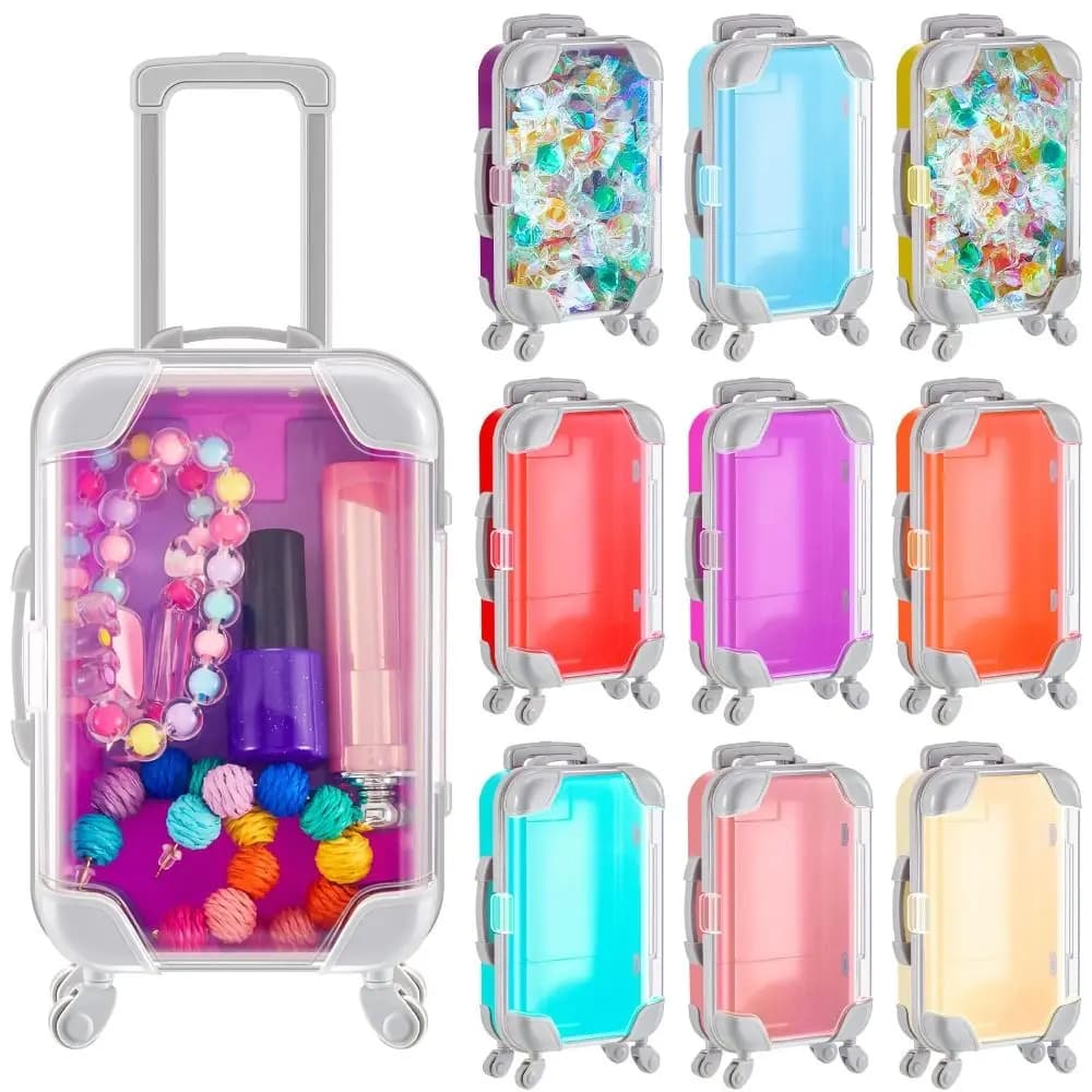 Scatola Porta Caramelle a Forma di Mini Valigia, Valigetta Trolley Simulata, Scatole Portatili per Confezionamento Ciglia Finte, Accessori per la Conservazione