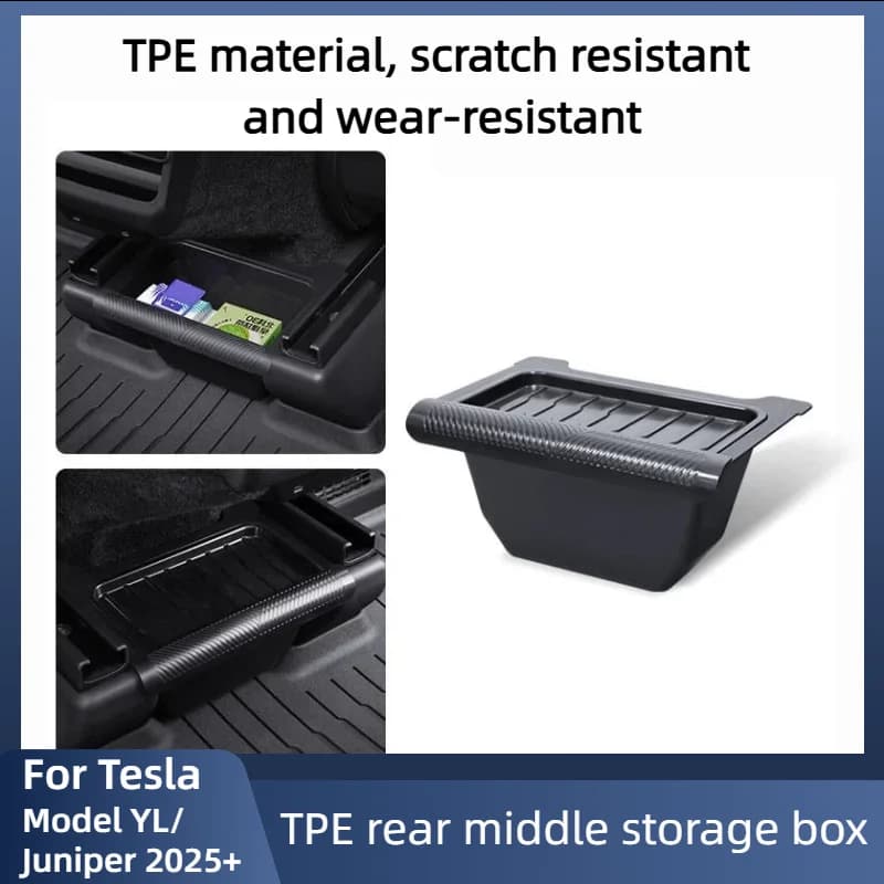 Organizer per Sedile Posteriore Tesla Model YL Launch/Juniper 2025, Scatola Portaoggetti, Contenitore per Console, Cestino per Rifiuti, Accessori Auto