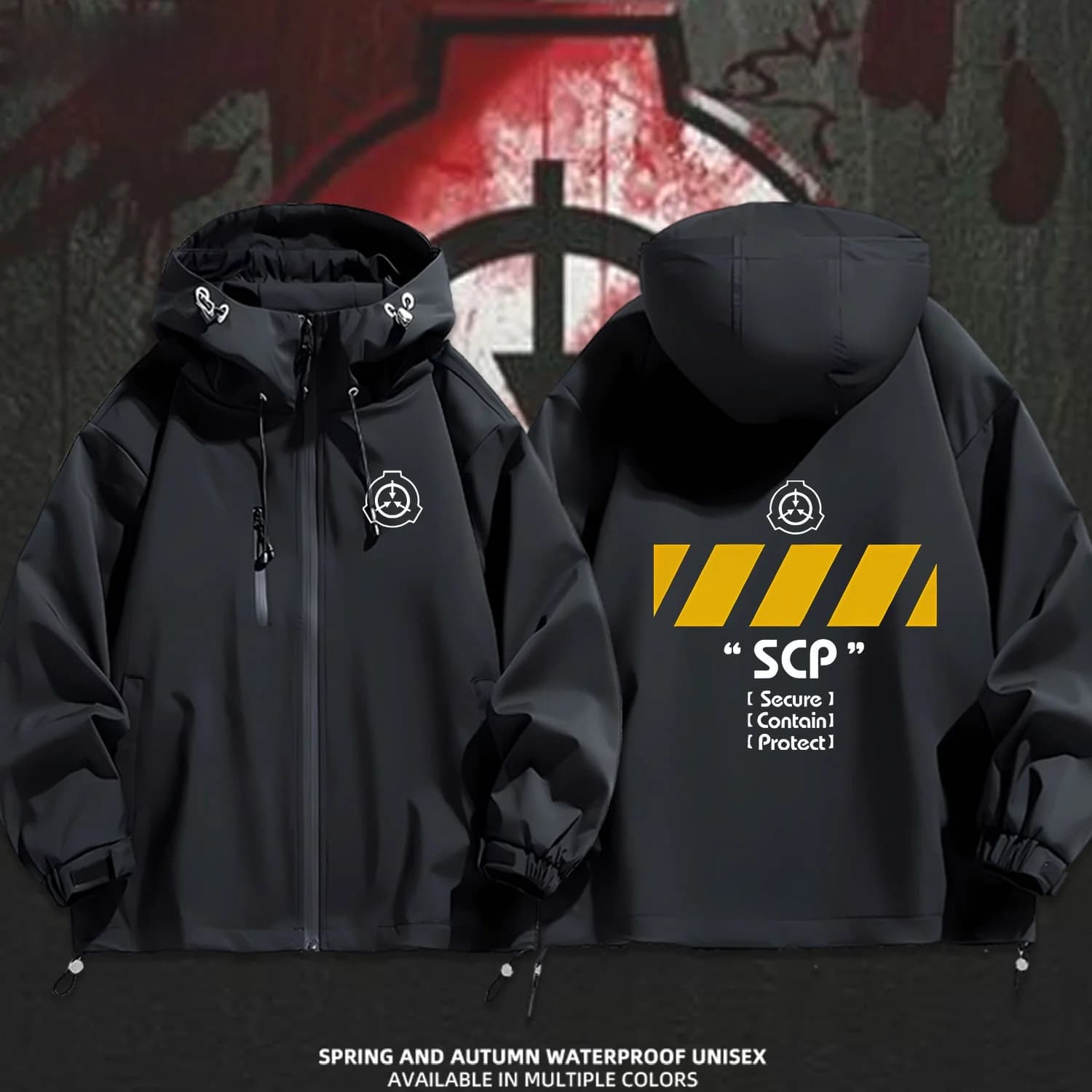 SCP Foundation MTE Waterproof polyester hooded jacket, casual shoulder for men and women, spring autumn winter