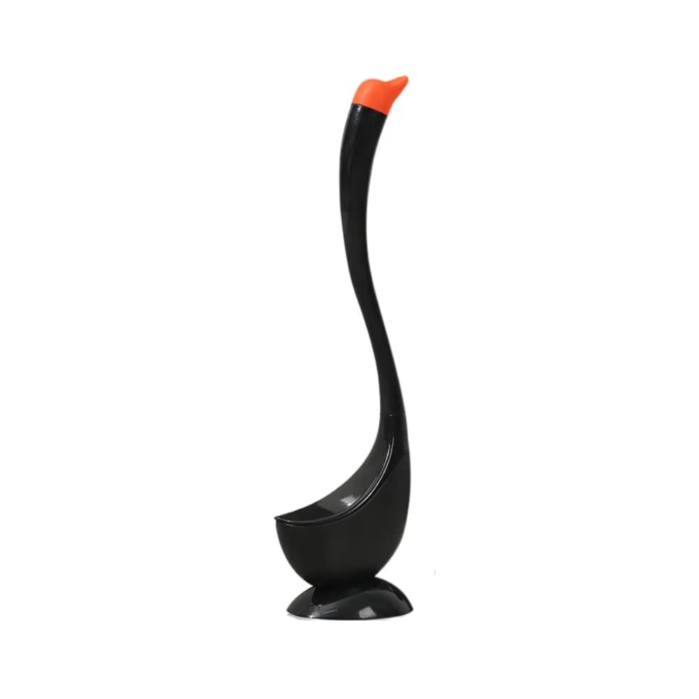 Spazzola per WC a forma di cigno con manico lungo, testa a setole dense, supporto per spazzola WC a forma di cartone animato, pulitore WC in plastica per uso domestico