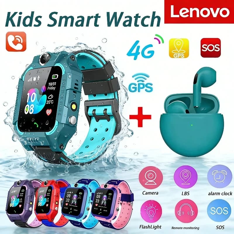 Lenovo Q19B Smartwatch for Children with Travellers, 4G GPS Tracker, SIM Card, Waterproof, Calls, Camera, Smart Gift Watch