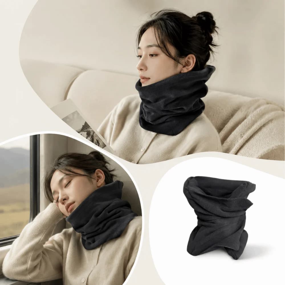 Lightweight Neck Support Pillow Soft Skin Friendly Collapsible Structure Travel Head Rest Cushion Detachable Cover