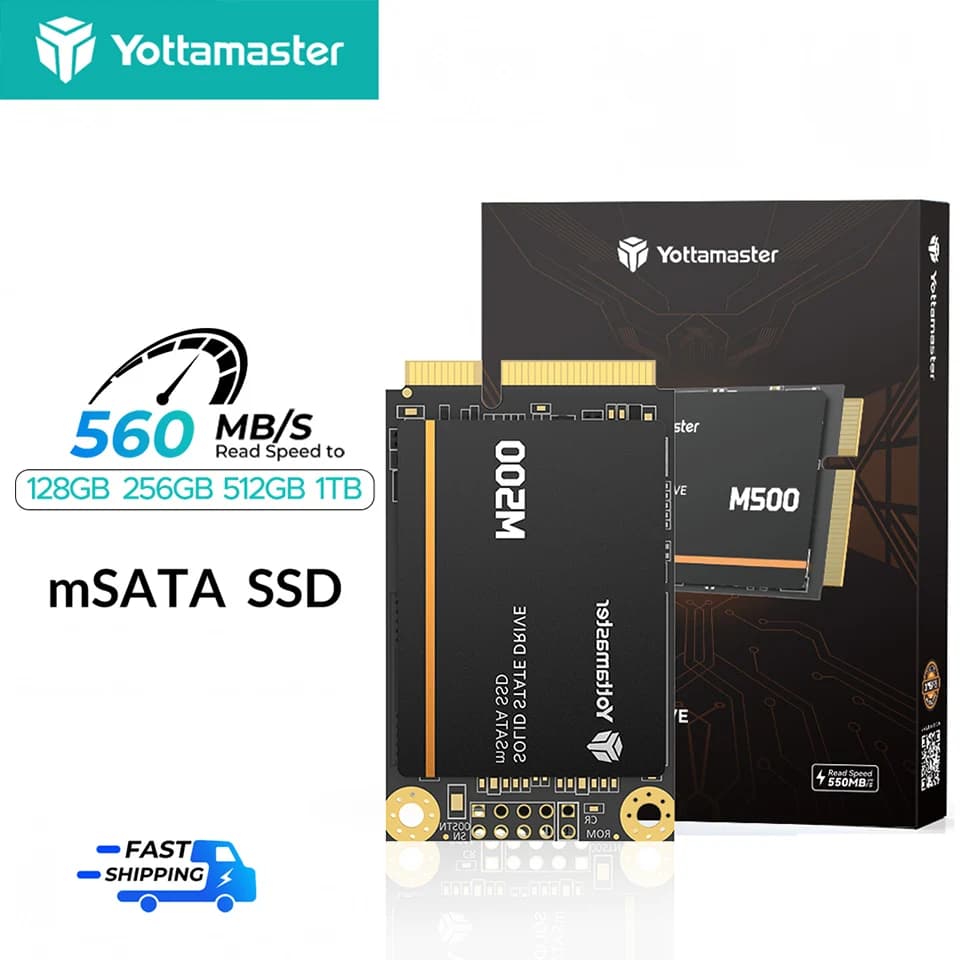 Yottamaster M500 256GB 1TB 2TB mSATA SSD SATA III 6Gbps Mini SATA HD Disco rigido interno a stato solido Aggiornamento per laptop