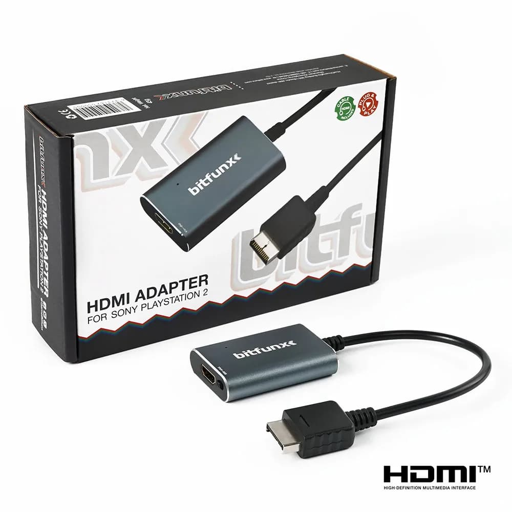 Component BitFunx RGB to HDMITM Converter for PS2 to HDMITM Adapter with PS2 console cable Fat/Slim
