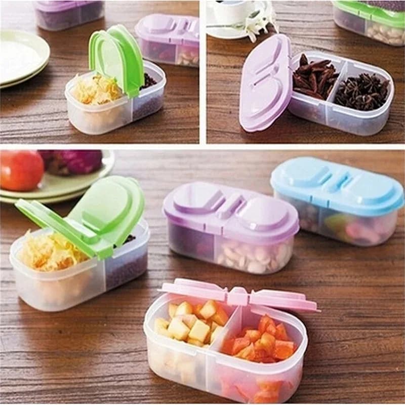Set di 5 Contenitori Portatili in Plastica per Pranzo, Frutta e Alimenti, Ideali per Viaggi e Gite