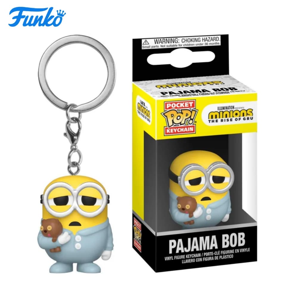 Portachiavi Funko Pop: Minions 2 - Sleepwear Bob - Regalo di Capodanno - Ottimo regalo per amici e familiari per Natale, Capodanno e compleanni, Decorazione a tema pop culture, Regalo di compleanno, Oggetto da collezione a tema fumetti, Merchandising ufficialmente licenziato, Oggetto da collezione premium, Oggetto commemorativo a tema fumetti, Regalo per geek, Oggetto da collezione
