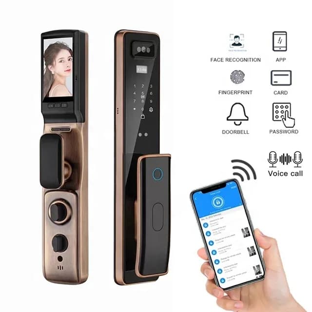 Serratura Intelligente con Riconoscimento Impronte Digitali, RFID, APP, Citofono, Riconoscimento Facciale 3D e Telecamera a Prezzo di Fabbrica