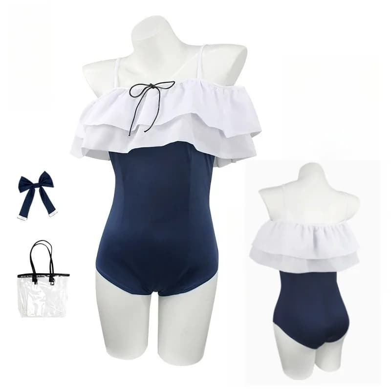 Costume da Bagno Tsukiyuki Miyako per Donne, Costume Cosplay Anime Game Moon Snow, Costume da Spiaggia Estivo con Borsa, per Halloween e Carnevale